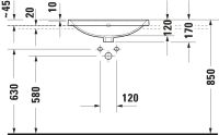 Vorschau: Duravit D-Neo Einbauwaschtisch rechteckig 60x43,5cm, mit Hahnloch und Überlauf, mit WonderGliss, weiß 03576000271