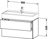 Vorschau: Duravit L-Cube Waschtischunterschrank wandhängend 98x46cm mit 2 Schubladen für Vero Air 235010