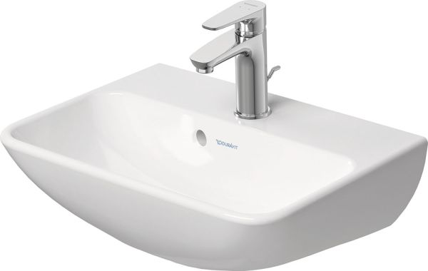 Duravit ME by Starck Handwaschbecken 45x32cm, mit Hahnloch und Überlauf, WonderGliss, weiß seidenmatt 07194532001