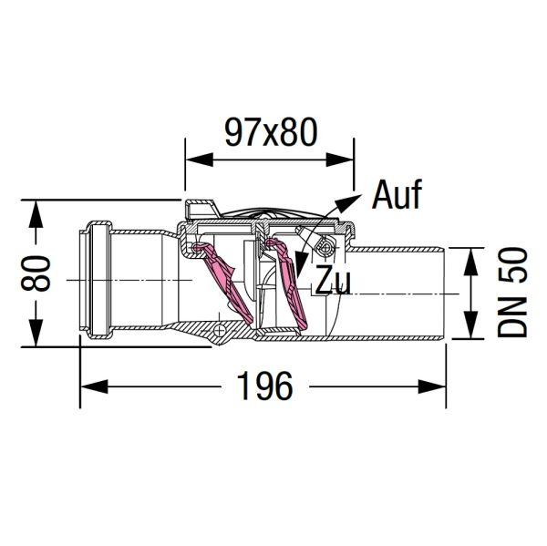 Kessel Rückstauverschluss Staufix DN 50, Typ 2