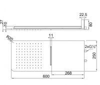 Vorschau: Steinberg Serie 390 Wall Rain Regenpaneel 600x250mm, mit direktem Wandanschluss 3905662S