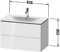 Vorschau: Duravit L-Cube Waschtischunterschrank wandhängend 82x48cm mit 2 Schubladen für Viu 234483, techn. Zeichnung