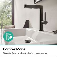 Vorschau: hansgrohe Finoris Waschtischarmatur 230, ausziehbar, 2 Strahlarten, brushed black chrome
