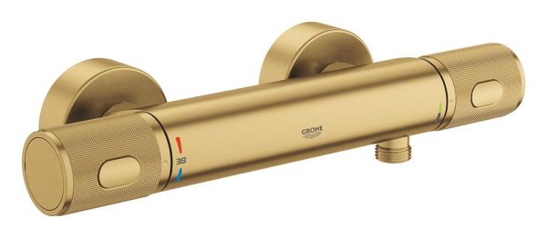Grohe Precision Feel Thermostat-Brausebatterie mit ProGrip Rändelstruktur, cool sunrise gebürstet