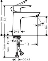 Vorschau: Hansgrohe Talis E Einhebel-Waschtischmischer 110 mit Push-Open Ablaufgarnitur, chrom