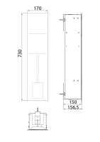 Vorschau: emco asis pure (Glasfront) WC-Modul Unterputz 73x17cm 1-türig 975528 Zeichnung