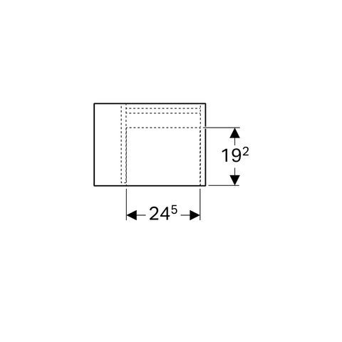 Geberit iCon xs Seitenelement mit Plexiglasbox in schwarz, 37x40x27,3cm