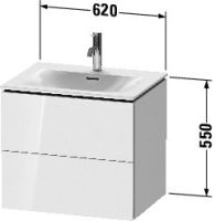 Vorschau: Duravit L-Cube Waschtischunterschrank wandhängend 62x48cm mit 2 Schubladen für Viu 234463