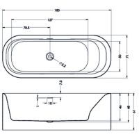 Vorschau: RIHO Devotion Free oval Badewanne freistehende, 180x71cm, weiß BD26005