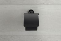 Vorschau: Duravit Starck T Papierrollenhalter mit Deckel wandhängend, schwarz matt 0099404600