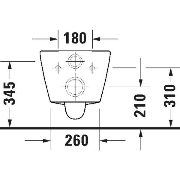 Duravit D-Code Wand-WC rimless Set mit SoftClose WC-Sitz, vormontierte Scharniere 54x37cm, weiß