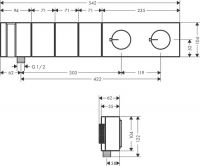 Vorschau: Axor Edge Thermostatmodul Select 540/100 Unterputz für 3 Verbraucher - Diamantschliff