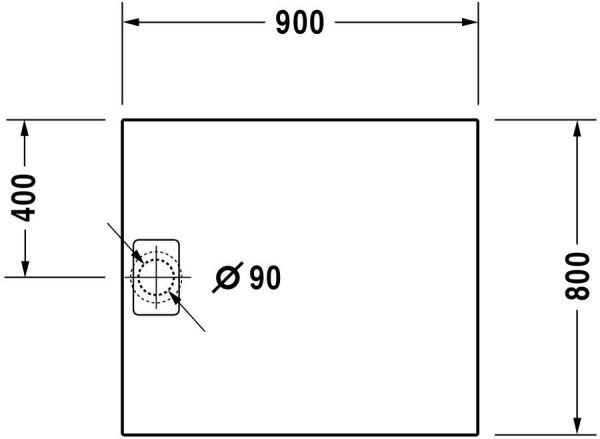 Duravit Stonetto Duschwanne rechteckig 80x90cm, Mineralguss