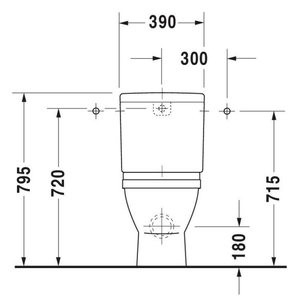 Duravit Starck 3 Stand-WC für Kombination, Tiefspüler, Abgang waagrecht, WonderGliss, weiß