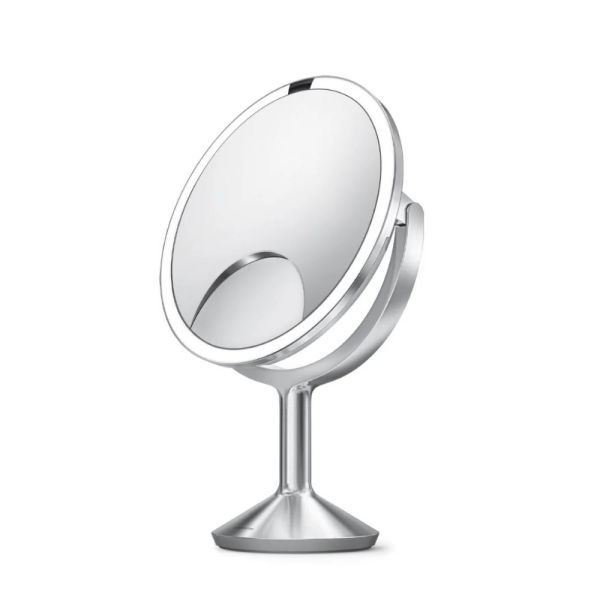 simplehuman Sensorspiegel trio max Ø25cm, kabelgebunden, edelstahl gebürstet