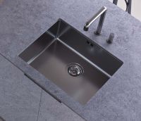 Edelstahl Küchenspüle 50x40x20cm, Aufsatz, gunmetal, hard graphite