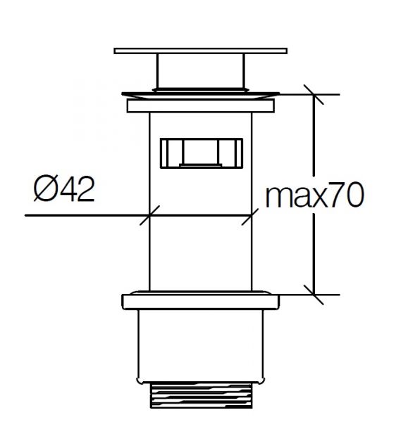 lineabeta BUSI E CANE Druck-Ablaufgarnitur mit Überlauf max. 7cm, chrom