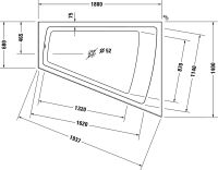 Vorschau: Duravit Paiova Einbau-Badewanne trapezförmig m. angeformter Acrylverkleidung, Ecke rechts, 180x140cm