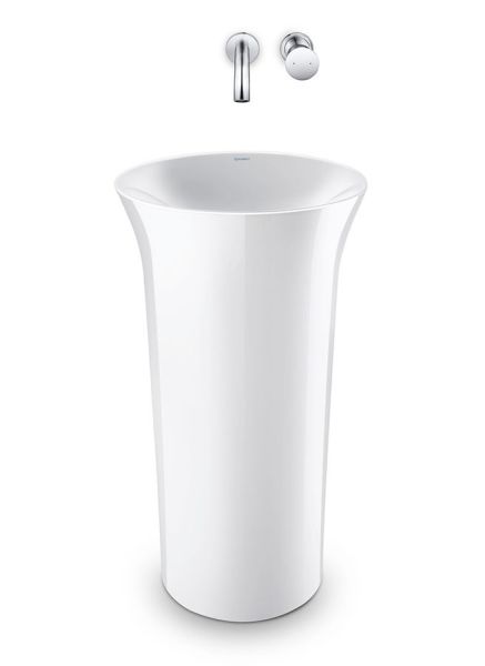 Duravit White Tulip freistehender Waschtisch Ø50cm, mit Bodenablauf, ohne Überlauf, weiß 2703500070