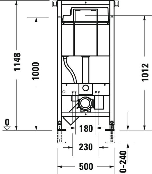 Duravit DuraSystem Installationselement Trockenbau für WC Standard, 50x115cm