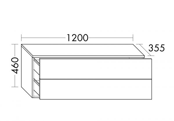 Burgbad Cube Unterschrank 120cm, 2 Auszüge