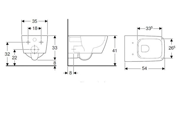 Geberit iCon Square Wand-WC Tiefspüler, geschlossene Form, Rimfree, weiß 201950000_2