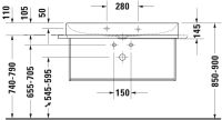 Vorschau: Duravit DuraSquare Metallkonsole Wandhängend zu Waschtisch 235310, chrom 0031041000