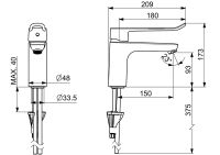 Vorschau: Hansa Hansaclinica Einhebel-Waschtischmischer, Ausladung 150mm, chrom