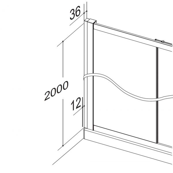 Provex ARCO FREE AB-5 Schiebetür mit Fixteil 2tlg., ESG 6mm