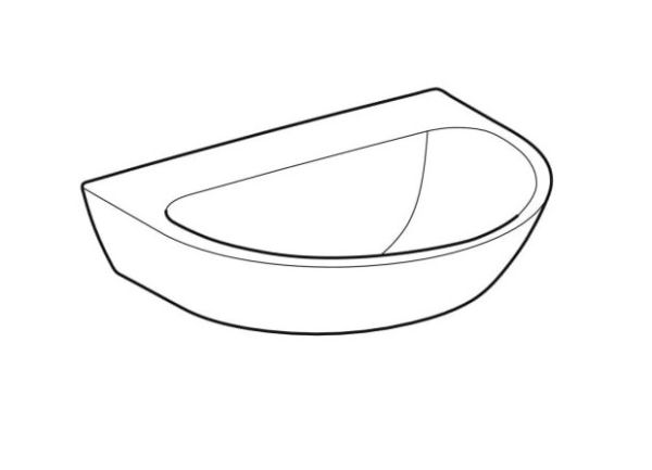 Geberit Renova Waschtisch ohne Hahnloch, ohne Überlauf, 60x45cm, weiß 500661011_2