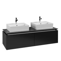 Vorschau: Villeroy&Boch Legato Waschtischunterschrank 140x50cm für Aufsatzwaschtisch, 2 Auszüge, black matt, B66800PD