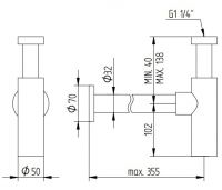 Vorschau: Avenarius Design-Siphon black rund 1 1/4", schwarz