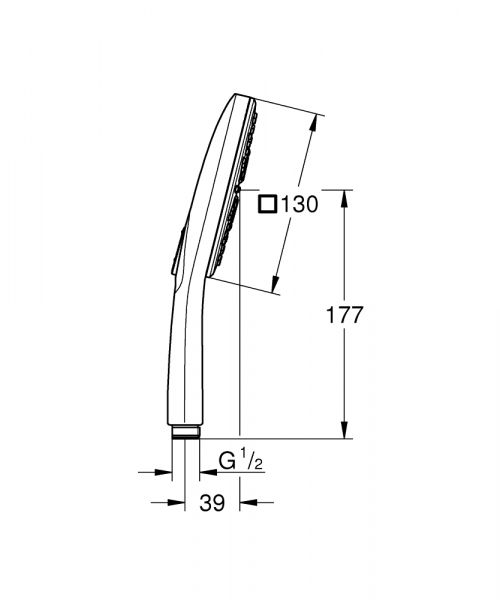 Grohe Rainshower 130 SmartActive Cube Handbrause 3 Strahlarten, wassersparend