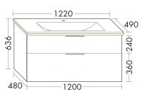 Vorschau: Burgbad Eqio Mineralguss-Waschtisch 122cm mit Unterschrank, LED-Beleuchtung, 2 Auszüge