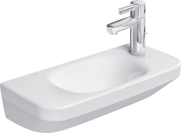 Duravit DuraStyle Handwaschbecken 50x22cm mit 1 Hahnloch rechts, ohne Überlauf, weiß 0713500008