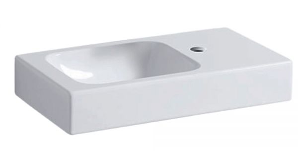 Geberit iCon Handwaschbecken mit Ablagefläche rechts, ohne Überlauf, 53x31cm, weiß 124053000