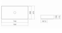Vorschau: Alape ME-Serie Aufsatzbecken AB.ME750 rechteckig, 75x37,5cm, weiß