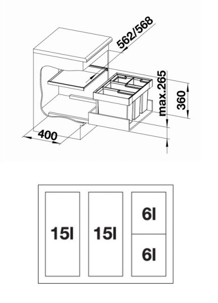 Blanco Flexon II XL 60/4 Abfallsystem