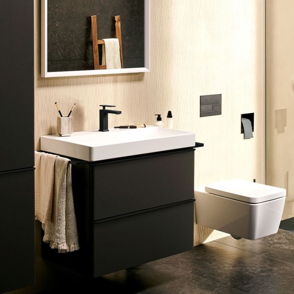 Hansgrohe Tecturis E Waschtischarmatur 110 CoolStart wassersparend+, ohne Ablauf, schwarz matt