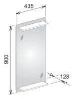 Vorschau: Keuco Edition 11 Lichtspiegel mit integrierter beleuchteter Ablage 43,5x90cm