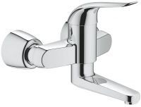 Grohe Euroeco Special Einhand-Waschtischbatterie, Ausladung 214mm, absperrb. S-Anschlüsse, chrom