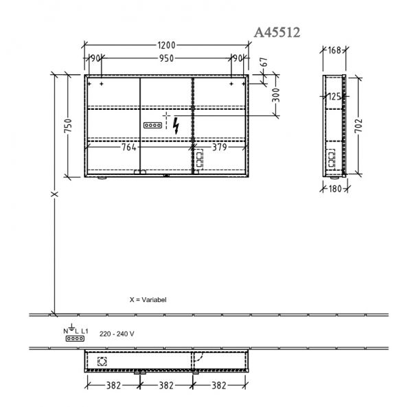 Villeroy&Boch My View Now LED-Aufputz-Spiegelschrank 120x75cm