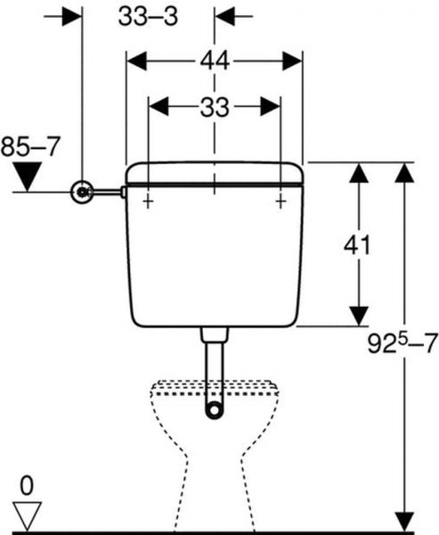 Geberit AP-Spülkasten AP127, Spül-Stopp-Spülung, weiß