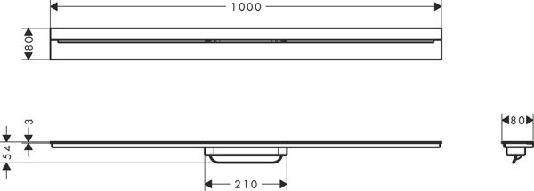 Axor Drain Fertigset Duschrinne 100cm zur Wandmontage, edelstahl gebürstet