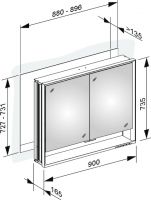 Vorschau: Keuco Royal Lumos Spiegelschrank DALI-steuerbar für Wandeinbau, 2 kurze Türen, 90x73cm