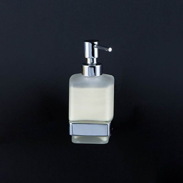Steinberg Serie 450 Wand-Seifenhalter aus Messing mit Glas satiniert weiß, chrom