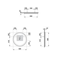Vorschau: Laufen Base 2.0 Spiegel Ø60cm mit umlaufender LED-Beleuchtung, schwarz matt