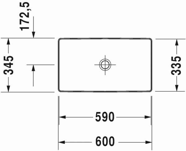 Duravit DuraSquare Aufsatzwaschtisch rechteckig 60x34,5cm, ohne Überlauf, geschliffen, weiß 2355600000