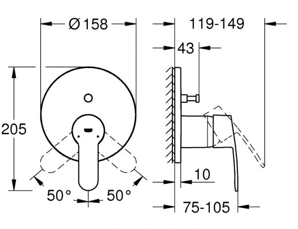 Grohe Eurostyle Cosmopolitan Einhand-Wannenbatterie, chrom