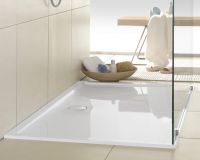 Vorschau: Villeroy&Boch Futurion Flat Quaryl®-Duschwanne, Eckmontage, flächenbündiger Einbau, 140x90cm UDQ1490FFL2V01